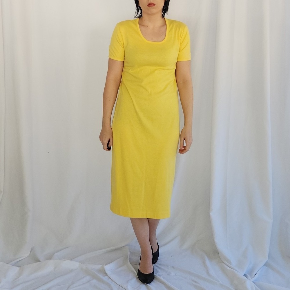 90s Yellow Tee Shirt Dress